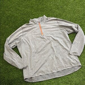 Men’s Nike Running - Dri Fit - 1/4 Zip Pullover - Gray and Orange